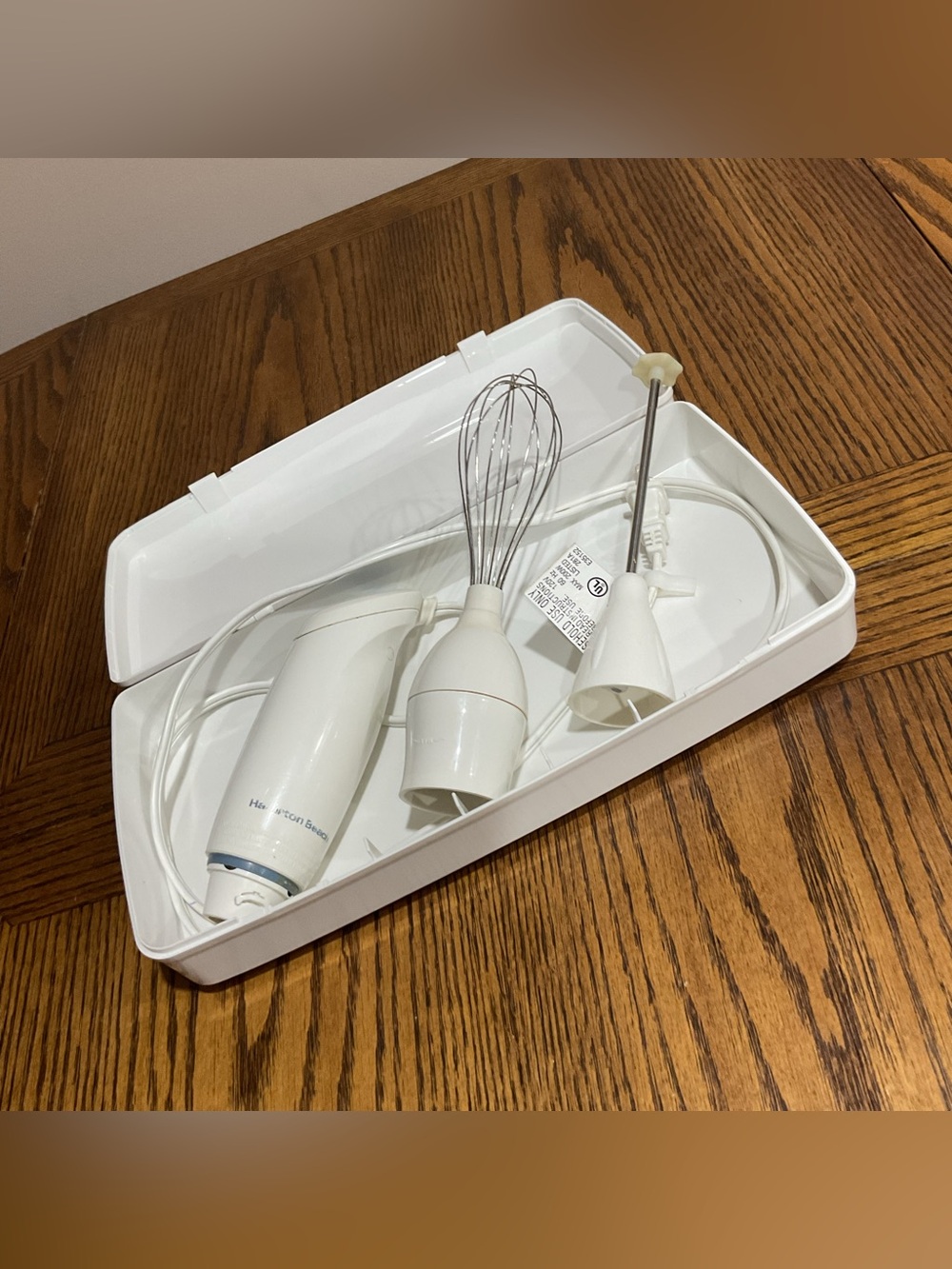 Handheld Immersion Electric Blender Set in box - White